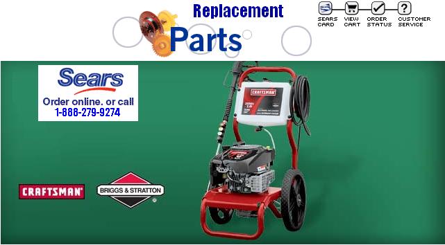 Sears  Craftsman Pressure Washer 580768322 Replacement Parts